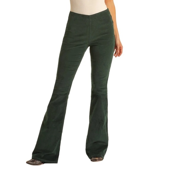 Rock & Roll Denim High Rise Flare Pants Women’s Siz 32*34 Evergreen WPH2665(J-2) - Picture 1 of 13